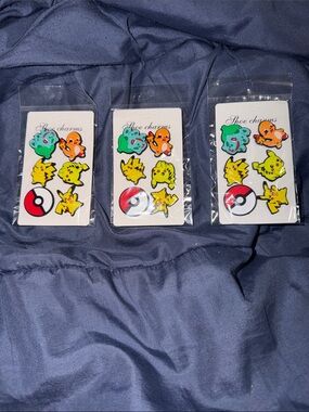 Pokémon Shoe Charms Pack — Pikachu, Bulbasaur, Charmander & Poké Ball